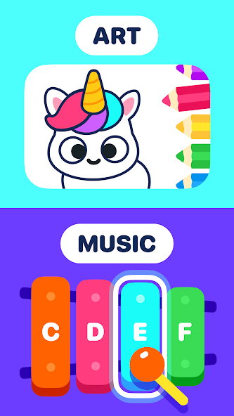 LogicLike art coloring page and music xylophone lesson categories